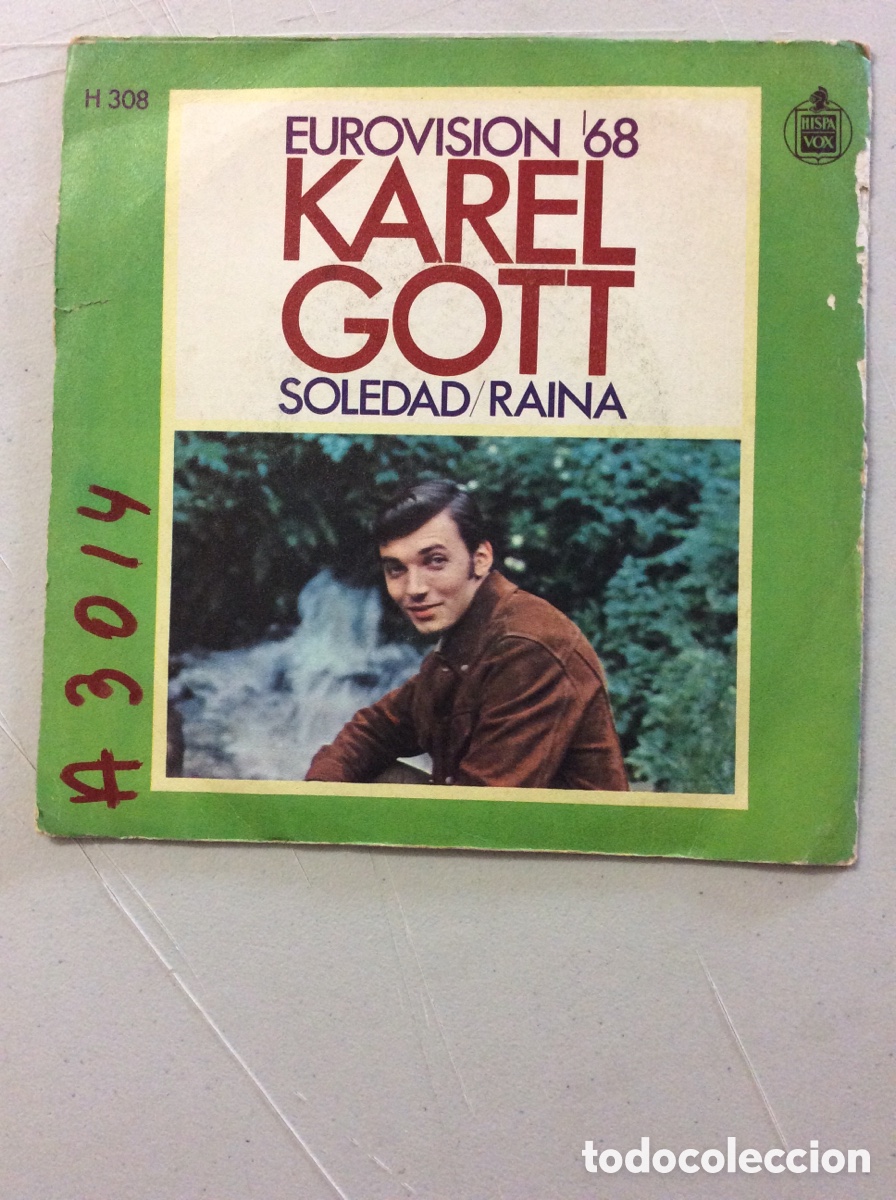 Discos de vinilo: Karel Gott. Soledad. Raina. (Eurovision &lsquo;68). - Foto 2