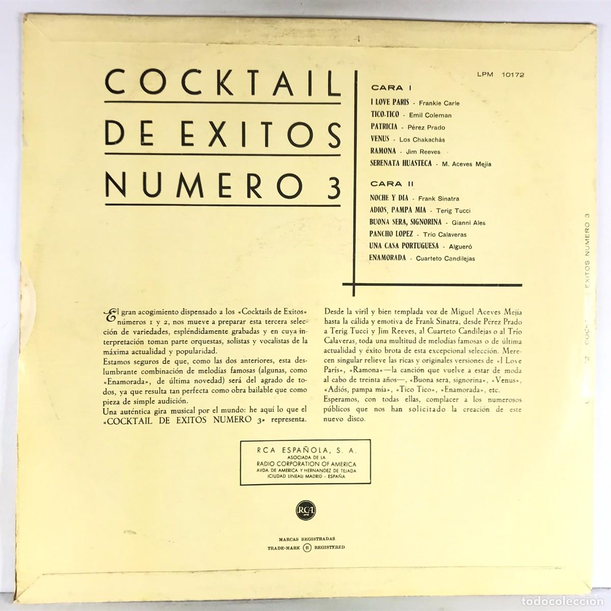 Discos de vinilo: Various ● Cocktail De &Eacute;xitos N&ordm; 3 ● Vinyl, LP, Compilation SPAIN 1961 - Foto 2