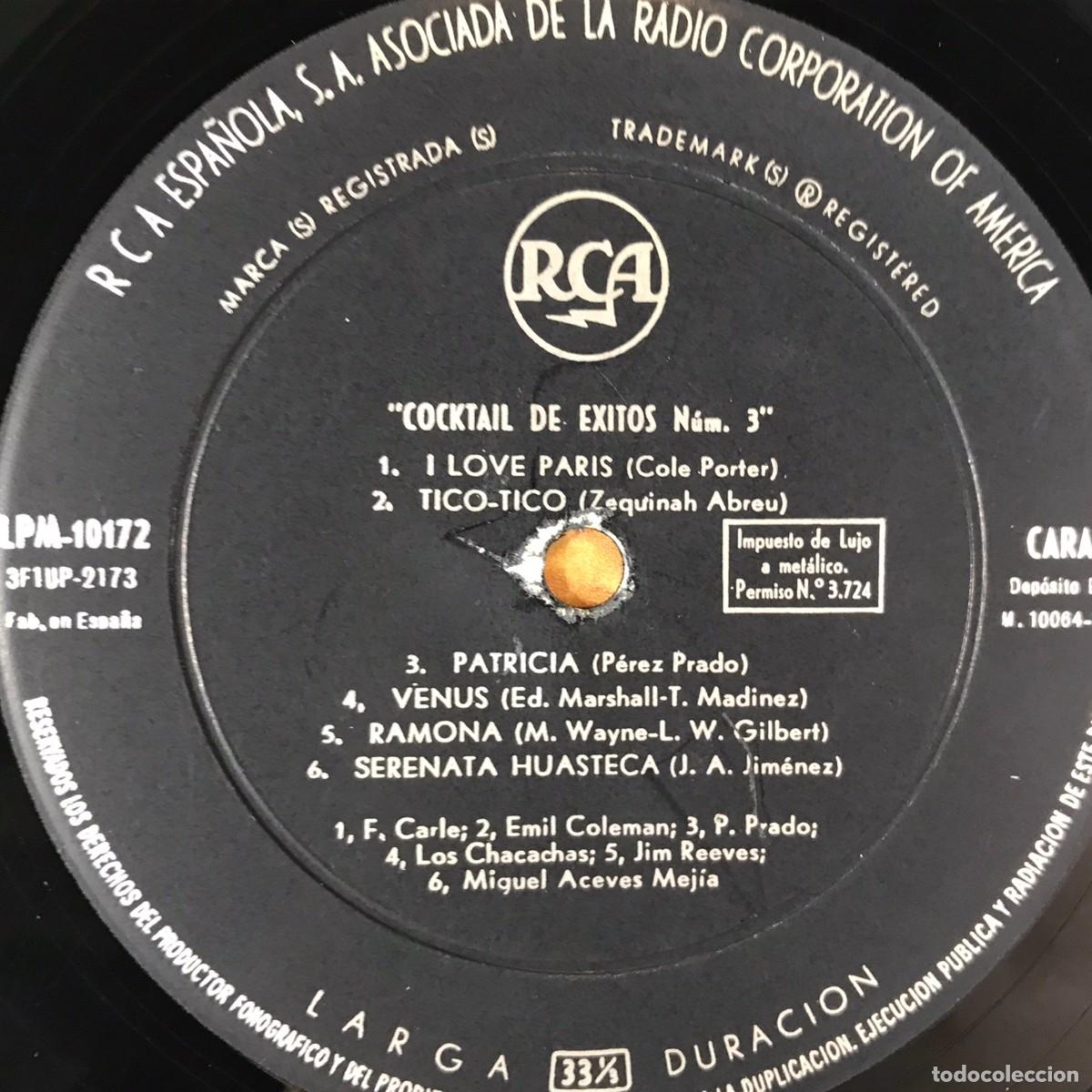 Discos de vinilo: Various ● Cocktail De &Eacute;xitos N&ordm; 3 ● Vinyl, LP, Compilation SPAIN 1961 - Foto 4