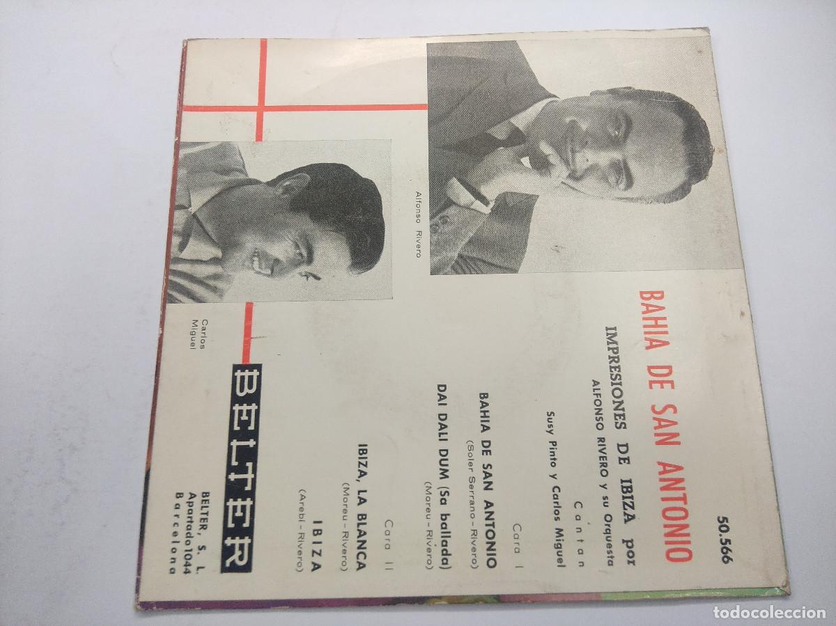 Discos de vinilo: ALFONSO RIVERO/BAHIA DE SAN ANTONIO/SINGLE. - Foto 3