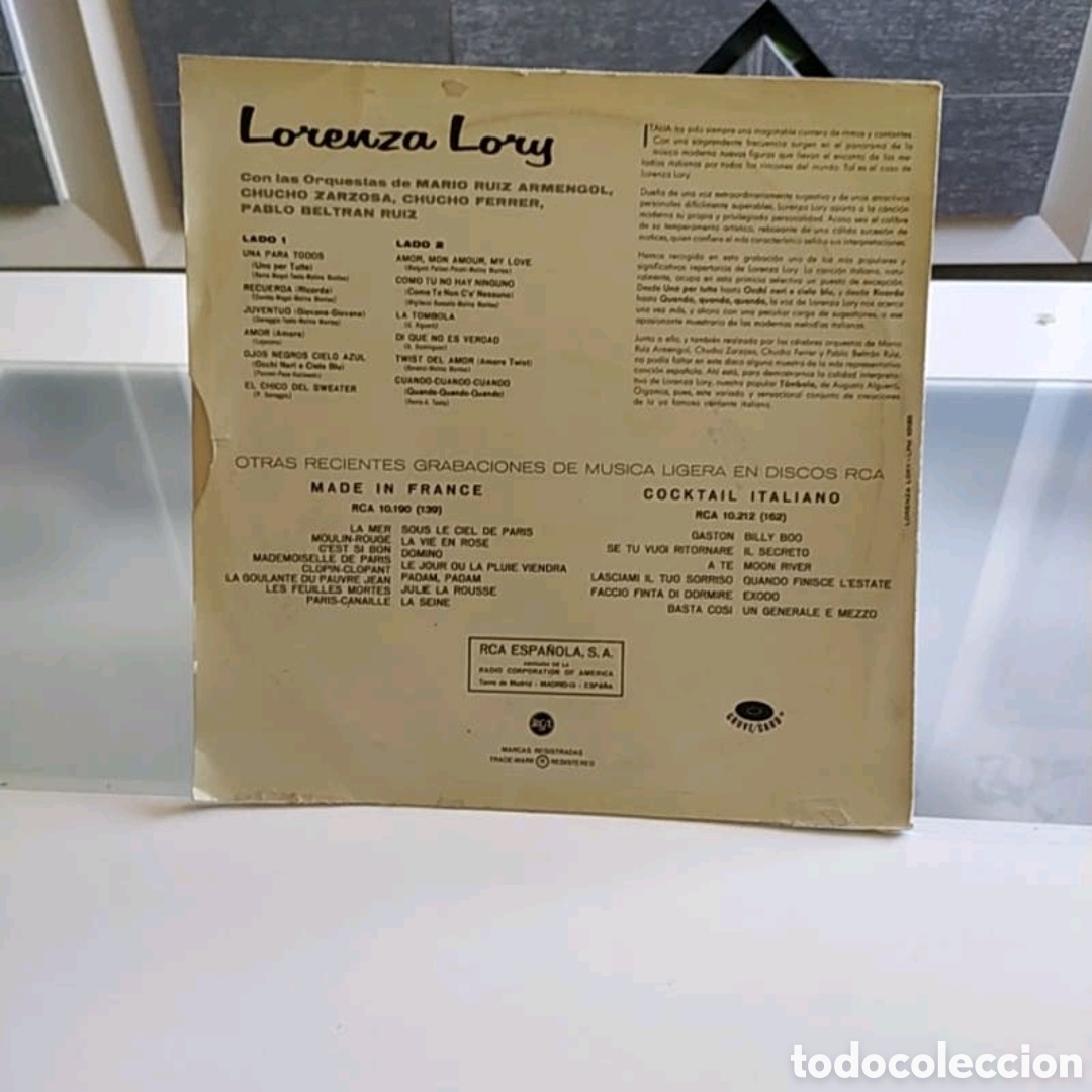 Discos de vinilo: Lp Lorenza Lory. En 12 &eacute;xitos de hoy - Foto 2