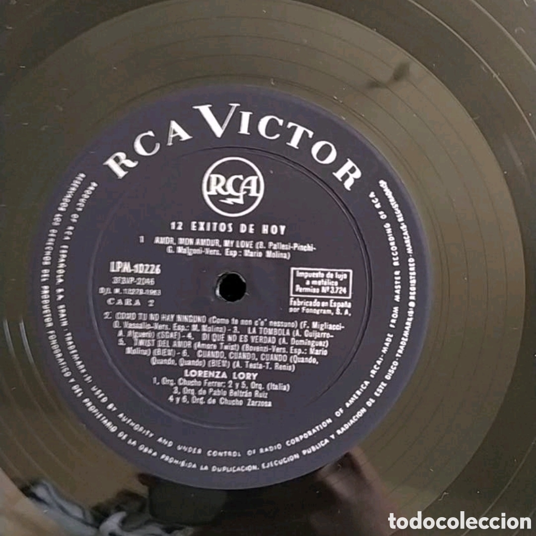Discos de vinilo: Lp Lorenza Lory. En 12 &eacute;xitos de hoy - Foto 4