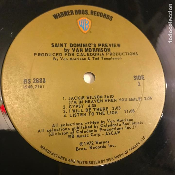 Discos de vinilo: Van Morrison. Saint Dominics Preview. Edici&oacute;n Canadiense. - Foto 4