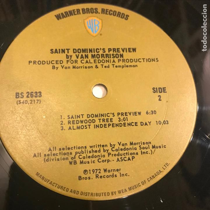 Discos de vinilo: Van Morrison. Saint Dominics Preview. Edici&oacute;n Canadiense. - Foto 5