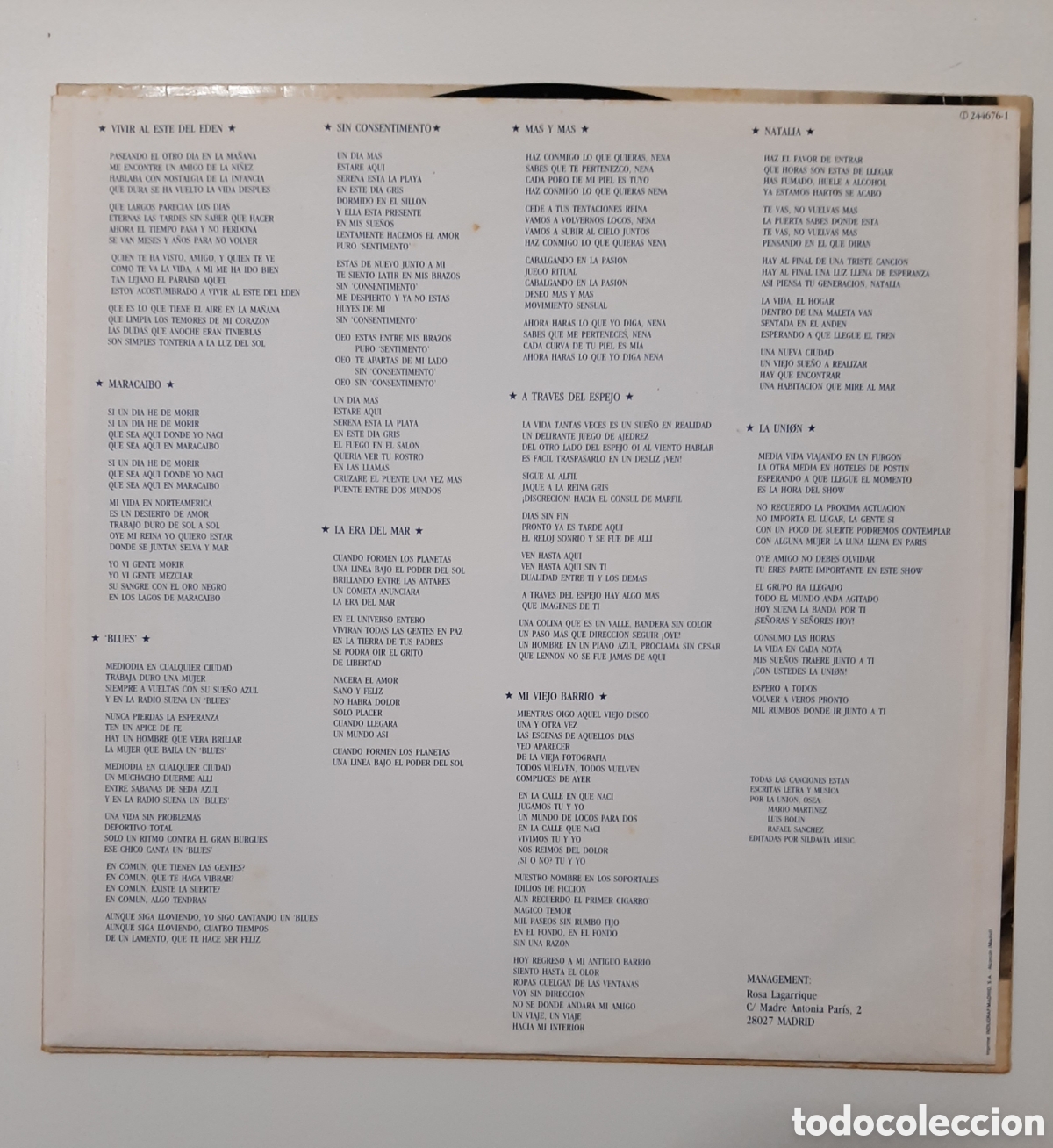 Discos de vinilo: LA UNION &rdquo;VIVIR AL ESTE DEL EDEN&rdquo; VINILO - Foto 3