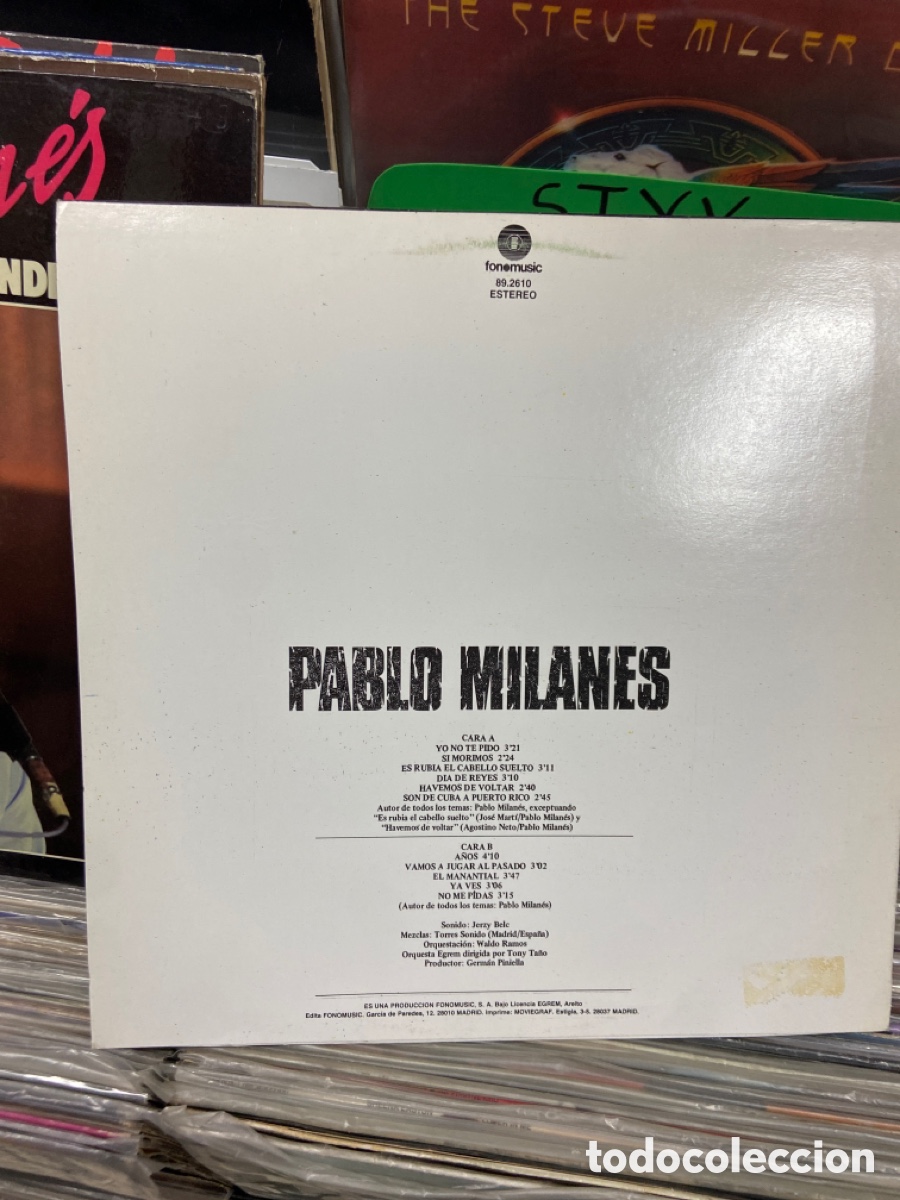 Discos de vinilo: Pablo Milan&eacute;s yo no te pido - Foto 2