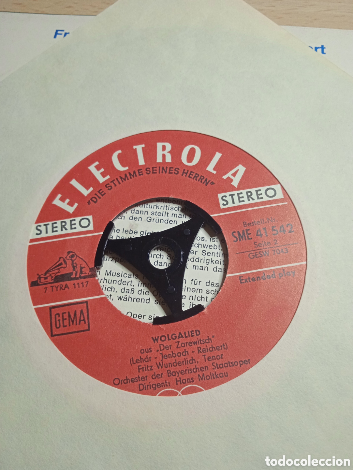 Discos de vinilo: EP 7&rdquo; Fritz Wunderlich.Germany.&rdquo;Giuditta&rdquo; - Foto 3