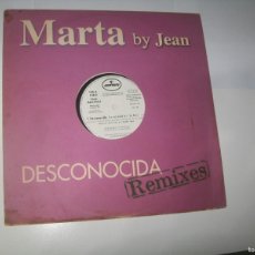 Discos de vinilo: MARTA SANCHEZ - DESCONOCIDA BYJEAN REMIXES .MAXISINGLE DE VINILO .PROMOCIONAL DE 1999 - MUY DIFICIL. Lote 376682874