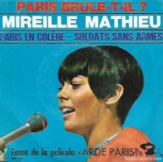 Discos de vinilo: MIREILLE MATHIEU - PARIS EN COLERE / SOLDATS SANS ARMES - BARCLAY - 1966. Lote 376752874