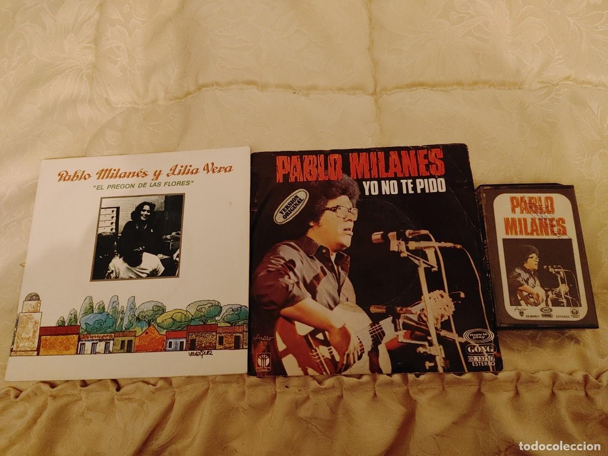 Discos de vinilo: PABLO MILANES,2 SINGLE Y 1 CASETE - Foto 1