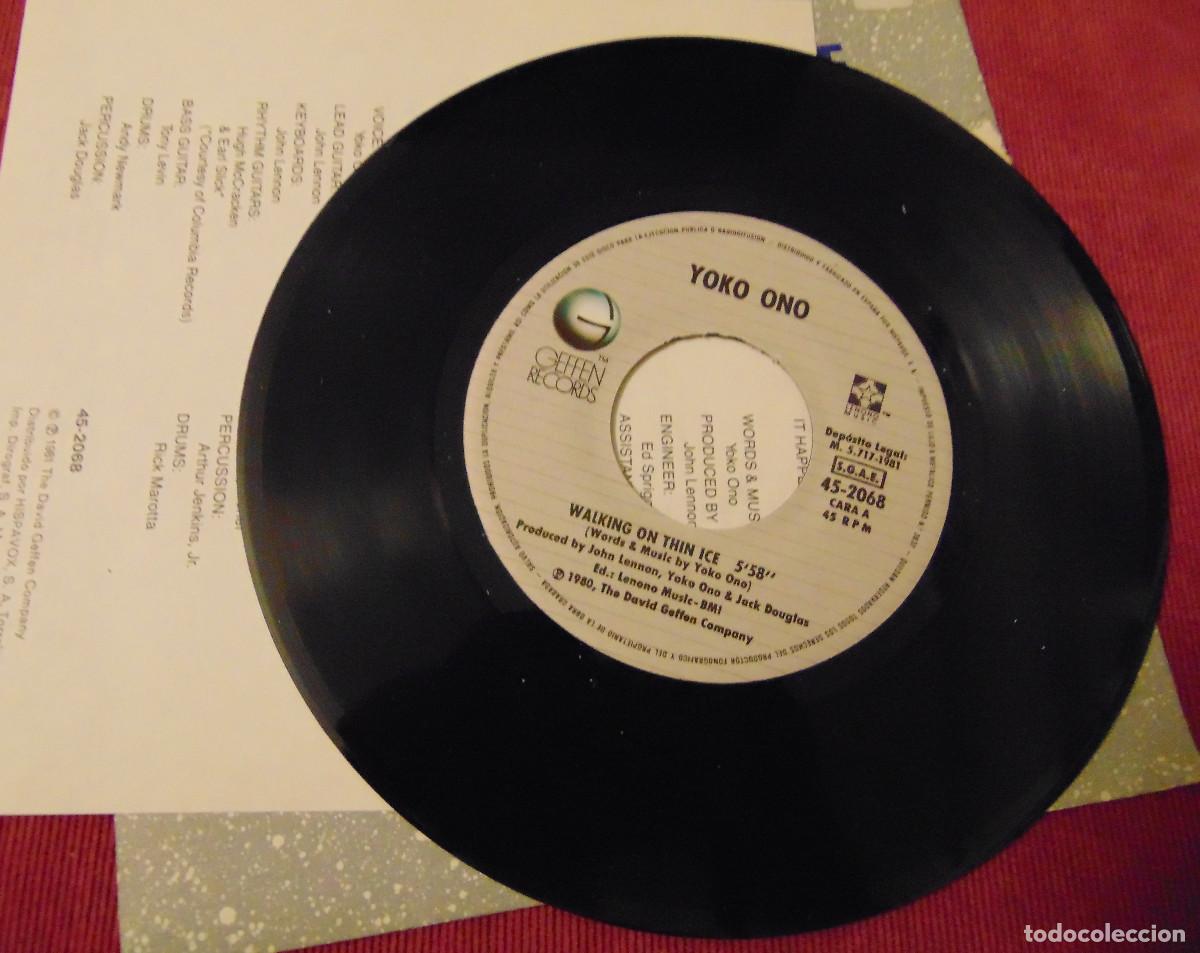 Discos de vinilo: YOKO ONO - WALKING ON THIN ICE (FOR JOHN) - SINGLE 1981 - Foto 3