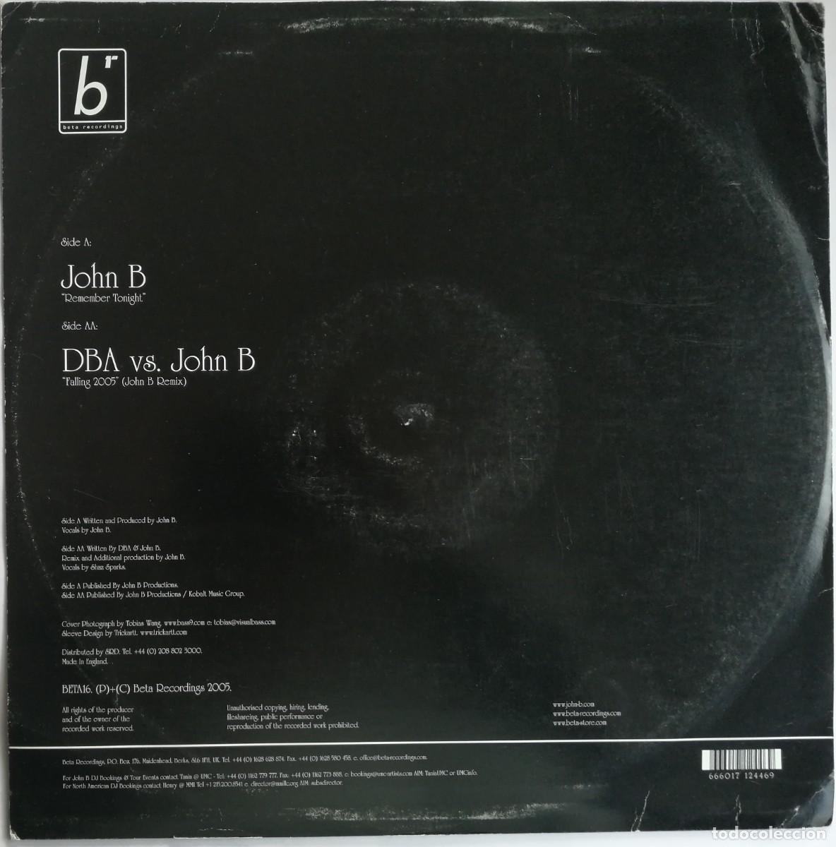 Discos de vinilo: John B, Remember Tonight, Beta Recordings BETA16 - Foto 2