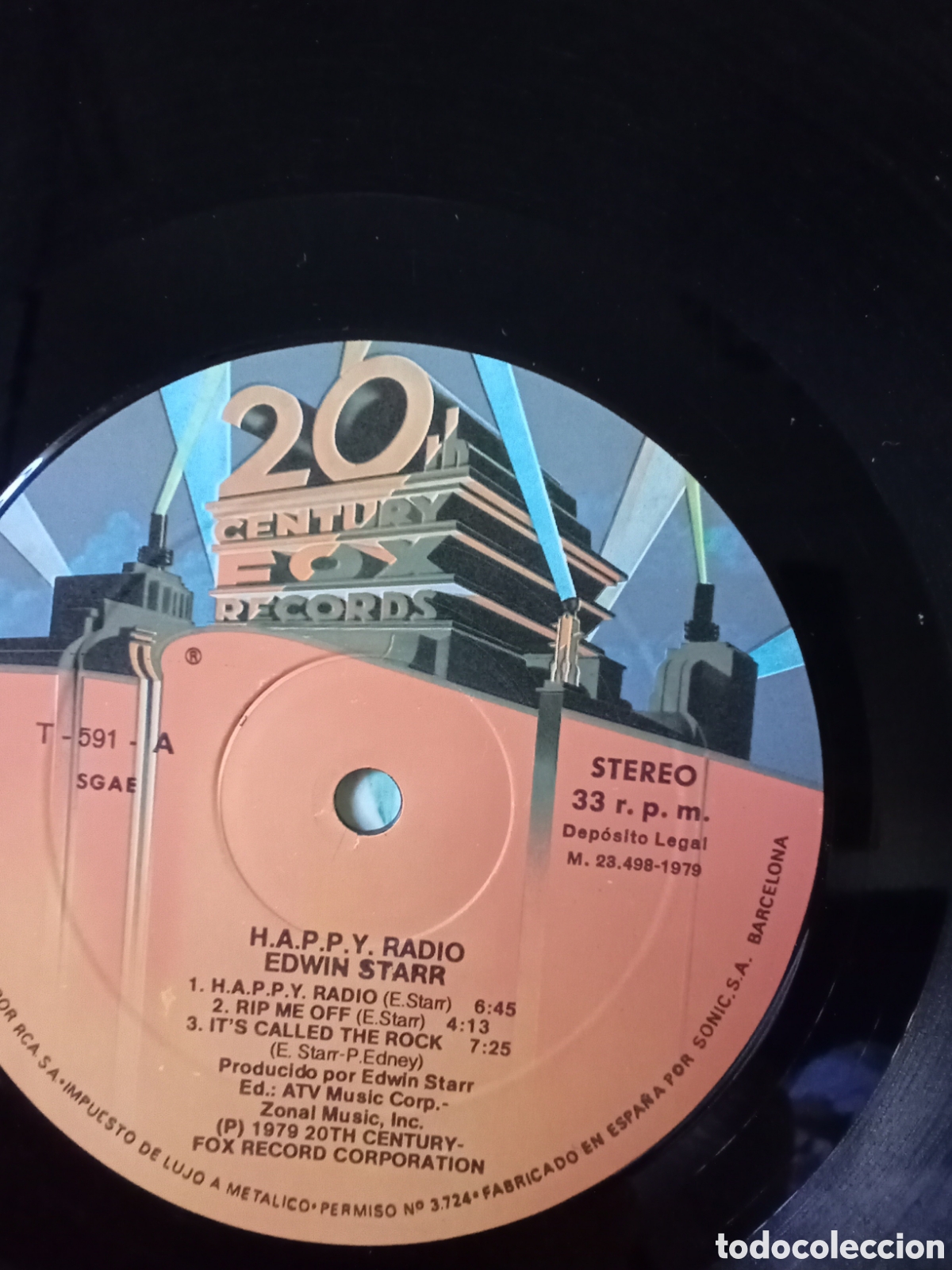 Discos de vinilo: EDWIN STARR 1979. Century Fox .Copia Spain RCA. - Foto 3
