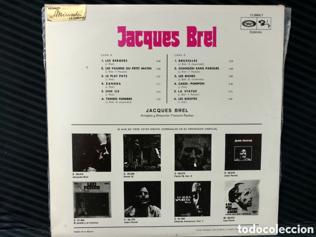 Discos de vinilo: Jacques Brel - Jacques Brel (LP, Album) - Foto 2
