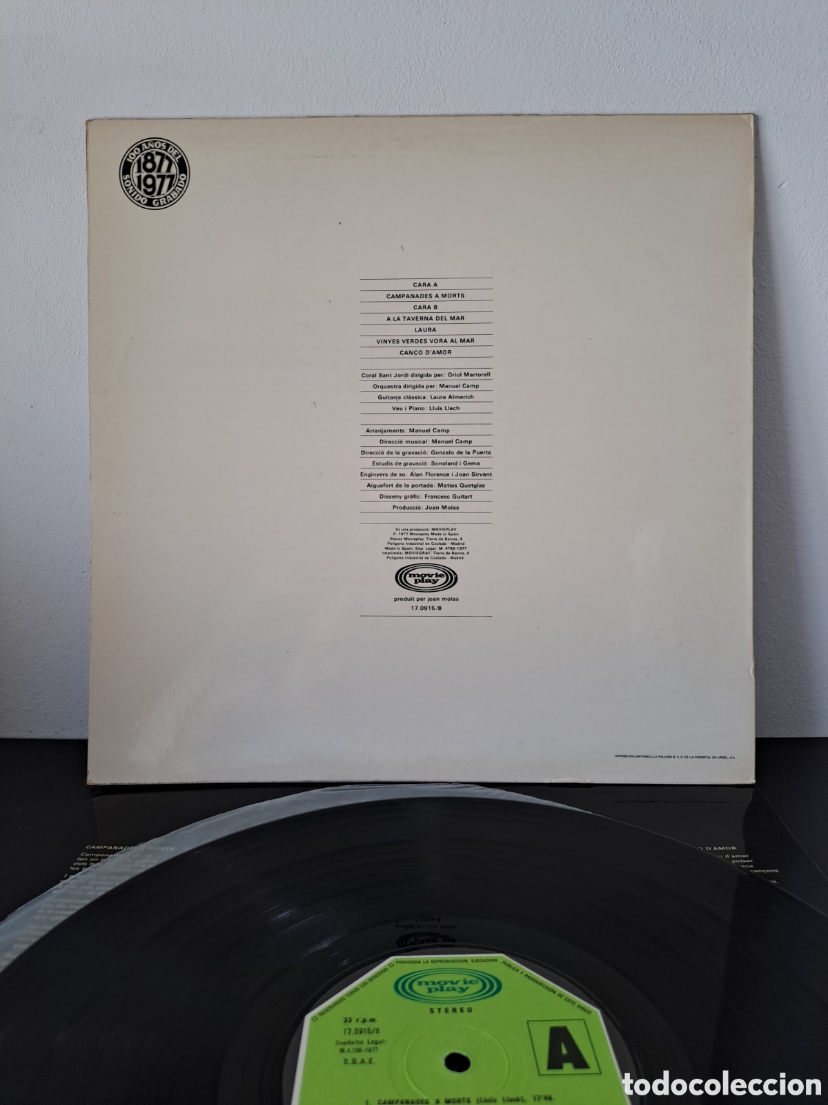 Discos de vinilo: *Lluis Llach&nbsp;&ndash;&nbsp;Campanades A Morts. C.1 - Foto 2