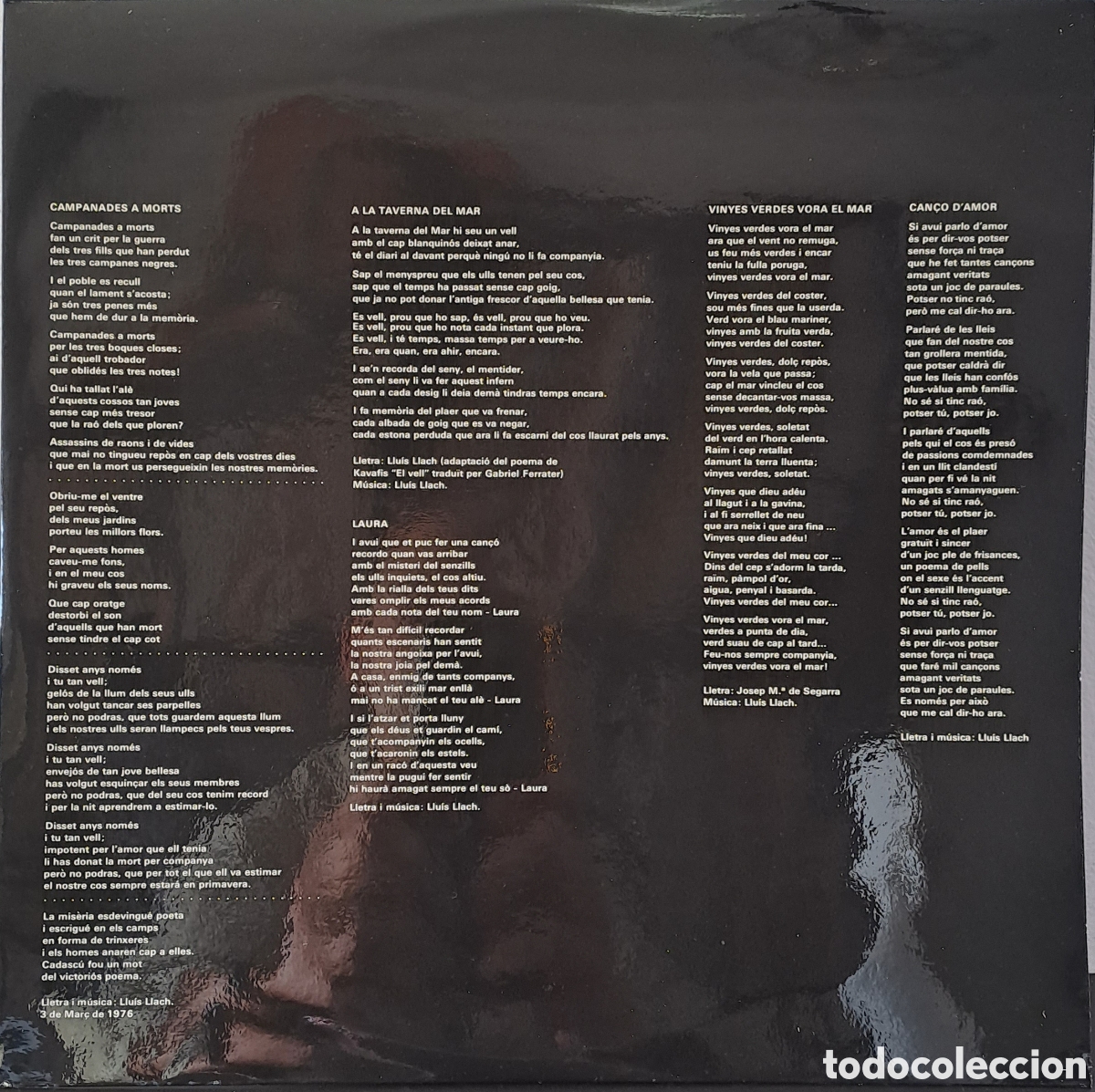 Discos de vinilo: *Lluis Llach&nbsp;&ndash;&nbsp;Campanades A Morts. C.1 - Foto 6