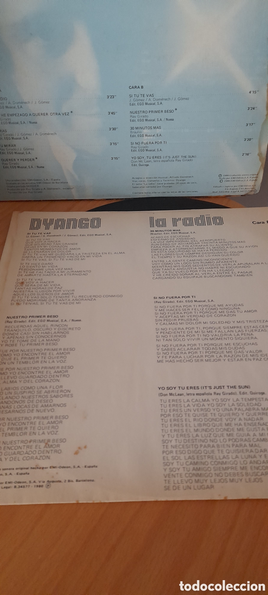 Discos de vinilo: Disco Dyango,La Radio - Foto 4