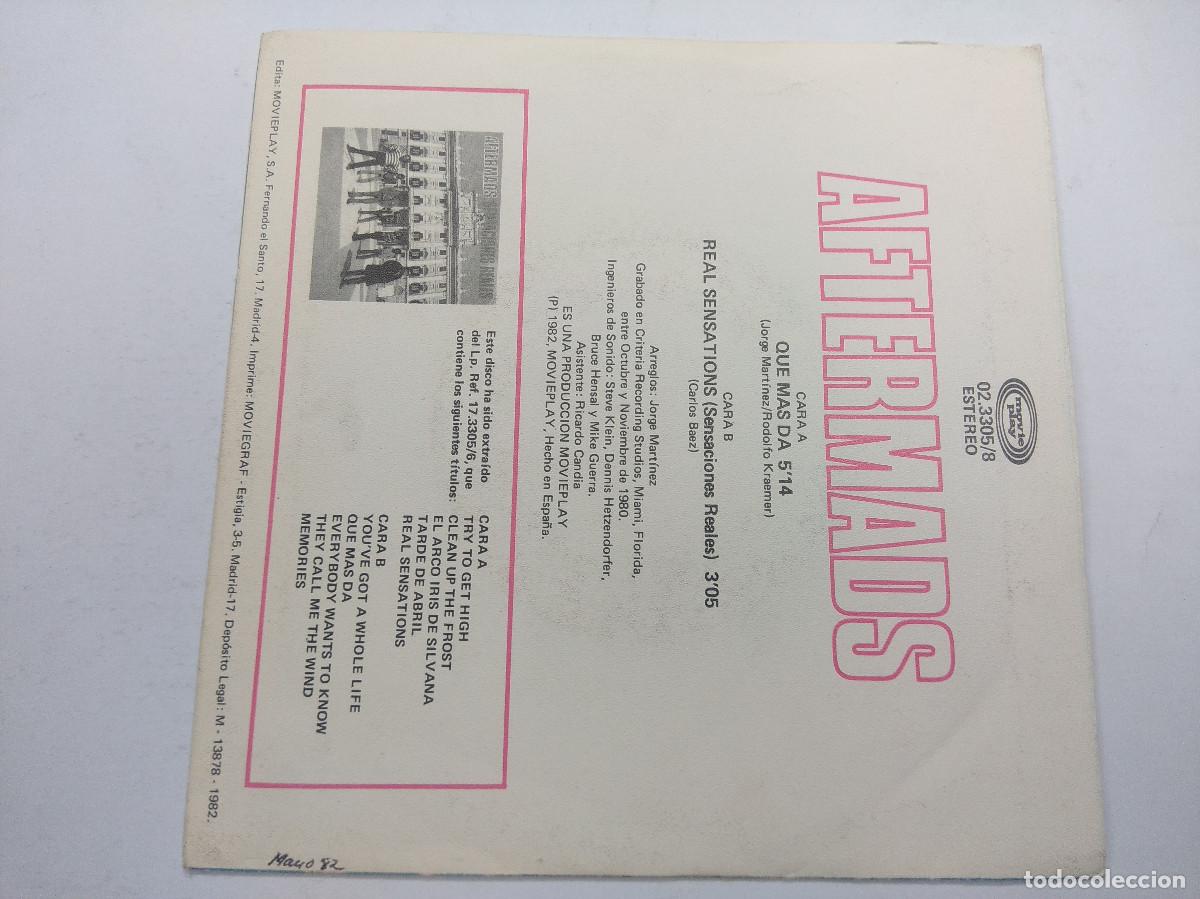 Discos de vinilo: AFTERMADS/QUE MAS DA/SINGLE. - Foto 3