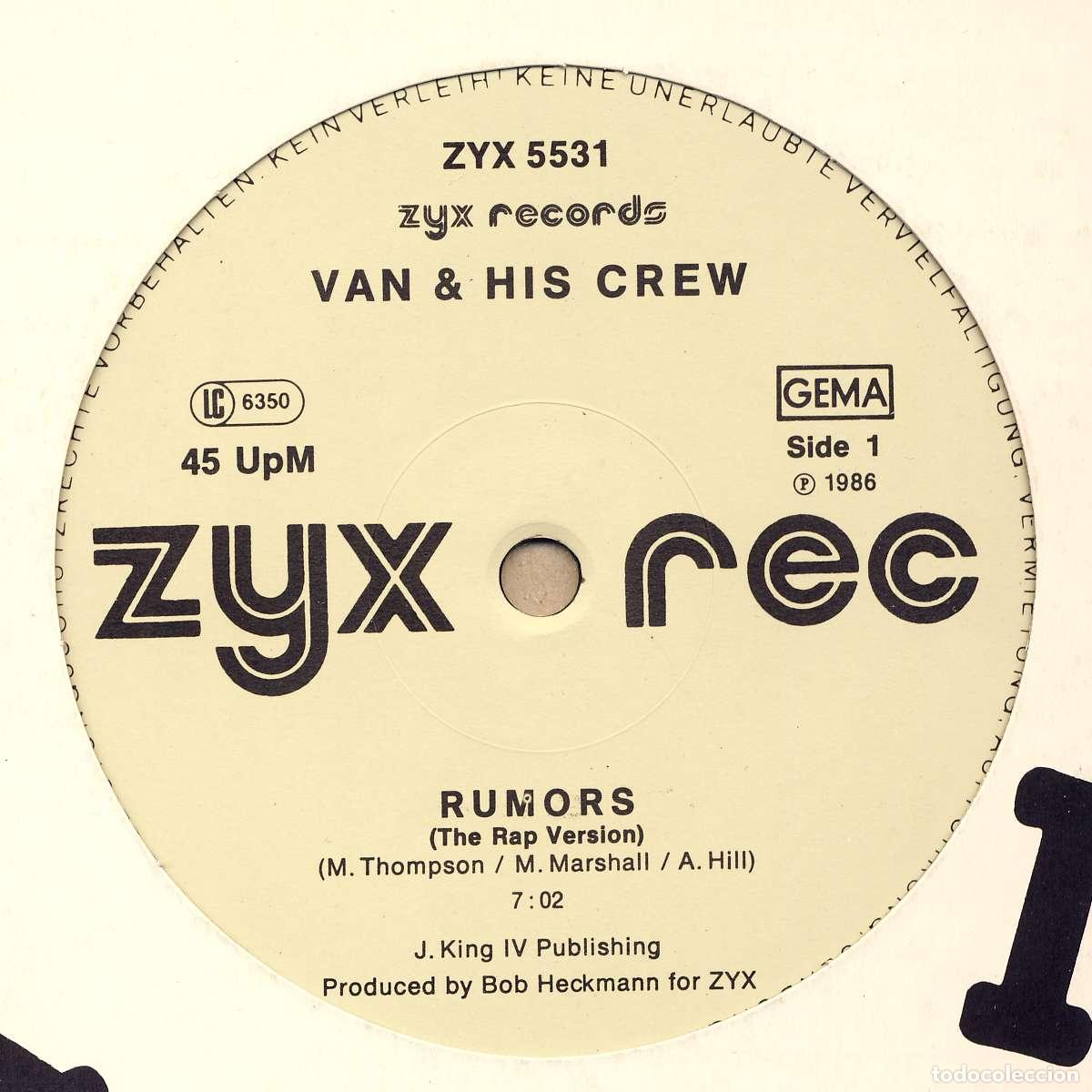Discos de vinilo: Rumors (12&rdquo; Maxi) - Van & His Crew - Foto 1