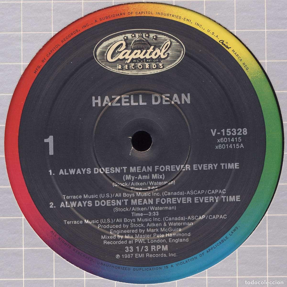 Discos de vinilo: Always Doesnt Mean Forever (12&rdquo; Maxi) - Dean, Hazell - Foto 1