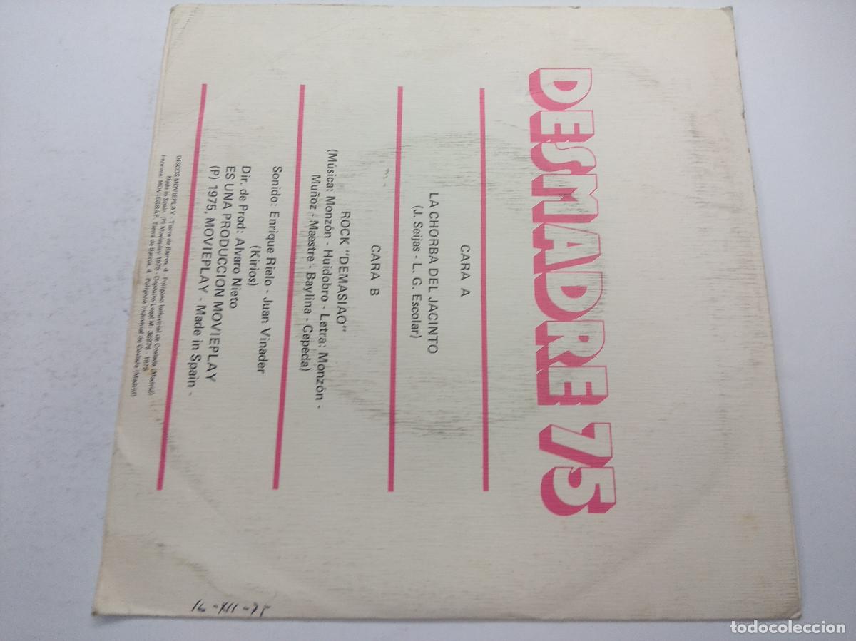 Discos de vinilo: DESMADRE 75/LA CHORBA DEL JACINTO/SINGLE. - Foto 3