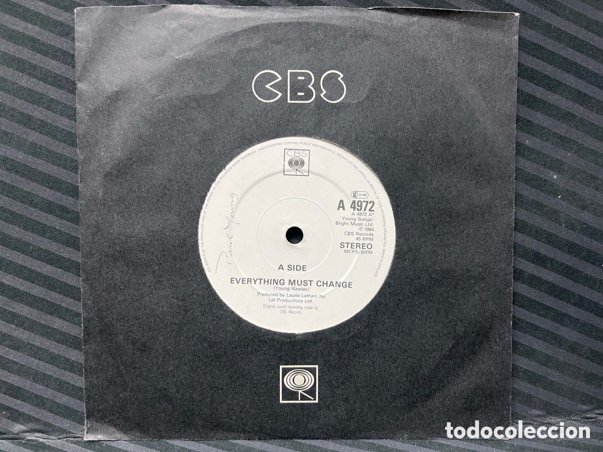 Discos de vinilo: Paul Young - Everything Must Change (7&rdquo;, Single) - Foto 1