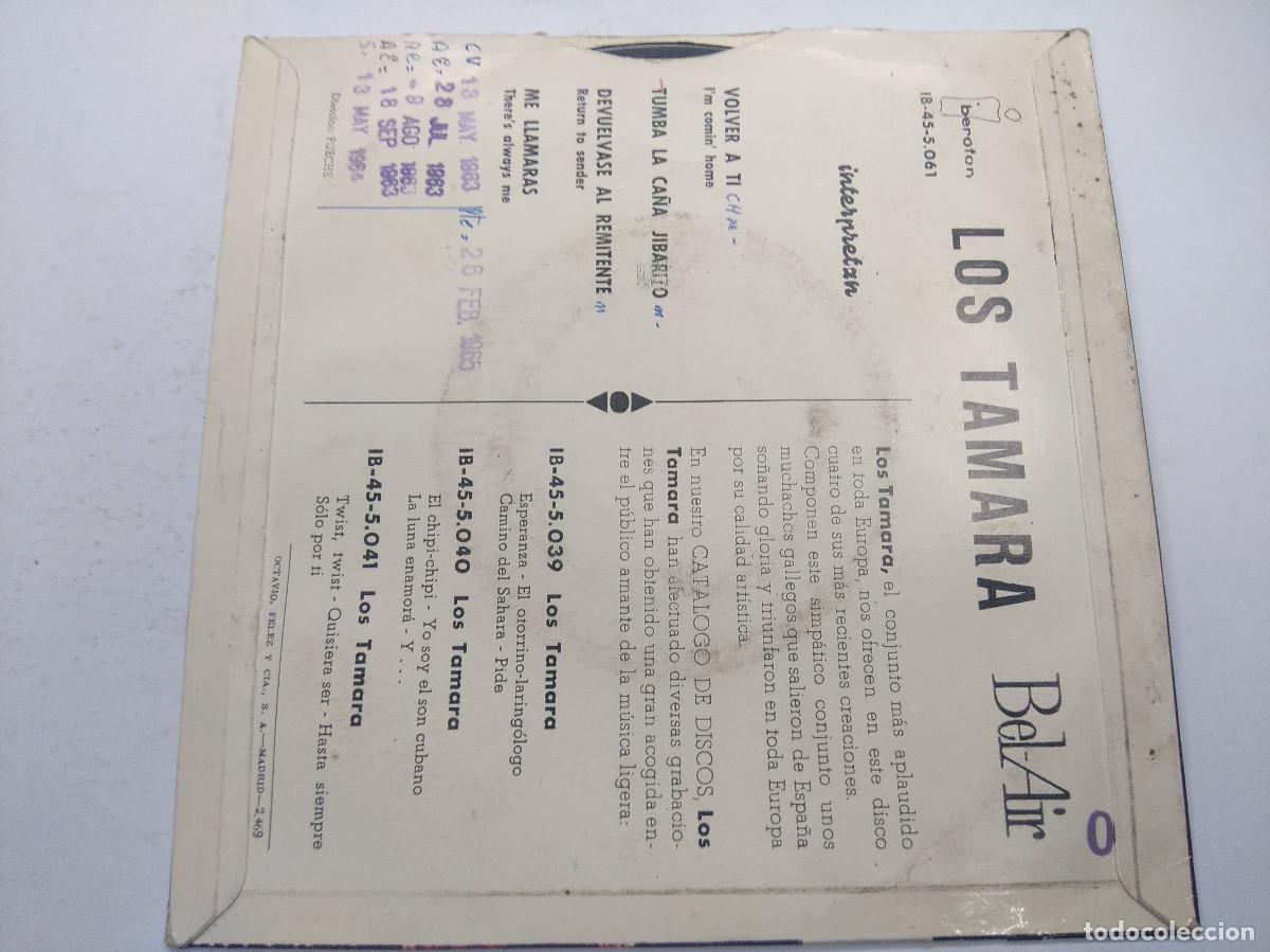 Discos de vinilo: LOS TAMARA/VOLVER A TI/SINGLE. - Foto 3