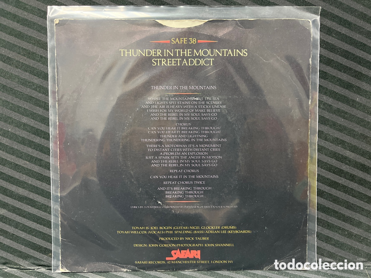 Discos de vinilo: Toyah - Thunder In The Mountains (7&rdquo;, Single) - Foto 2