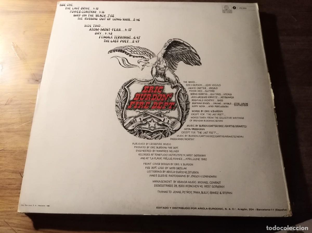 Discos de vinilo: ERIC BURDON FIRE DEPT. - Last Drive ***** LP ESPA&Ntilde;OL 1980 - Foto 2