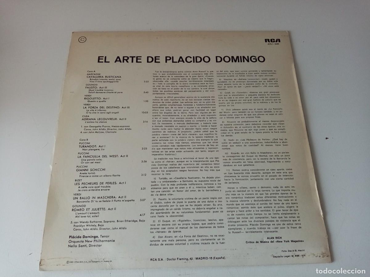Discos de vinilo: DISCO DE VINILO DE PLACIDO DOMINGO A&Ntilde;O 1974 - Foto 5