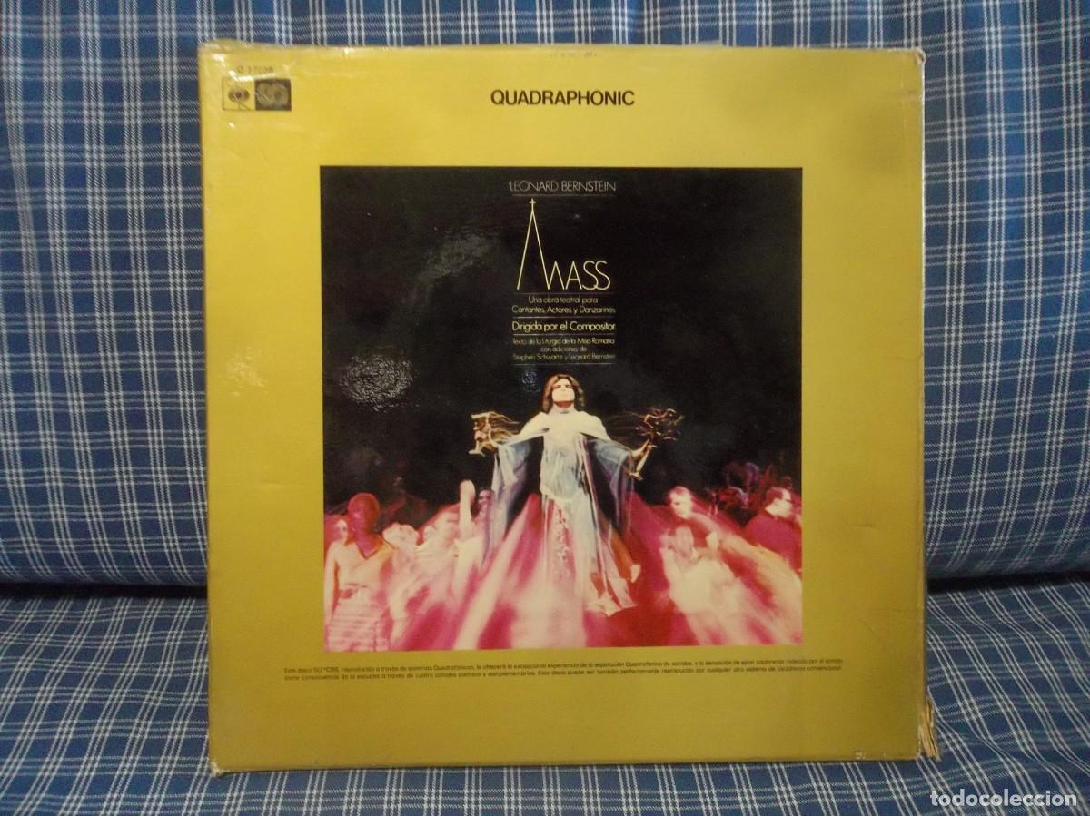 Discos de vinilo: Leonard Bernstein: Mass. CBS Q 77256. Quadraphonic Album 2 LPs + libreto - Foto 1