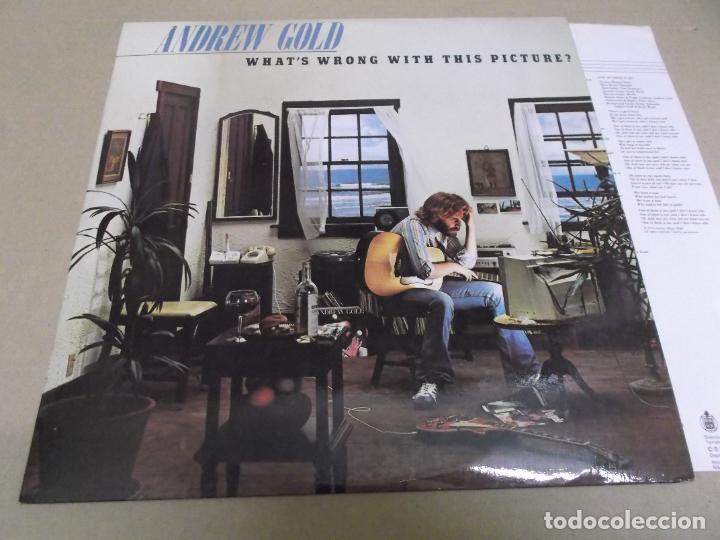 Discos de vinilo: ANDREW GOLD (LP) WHAT&rsquo;S WRONG WITH THIS PICTURE A&Ntilde;O &ndash; 1977 &ndash; PROMOCIONAL &ndash; HOJA CON LETRAS