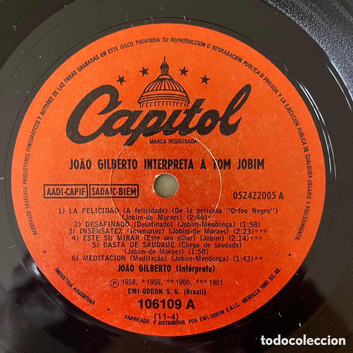 Discos de vinilo: Jo&atilde;o Gilberto &ndash; Interpreta A Tom Jobim - Foto 3
