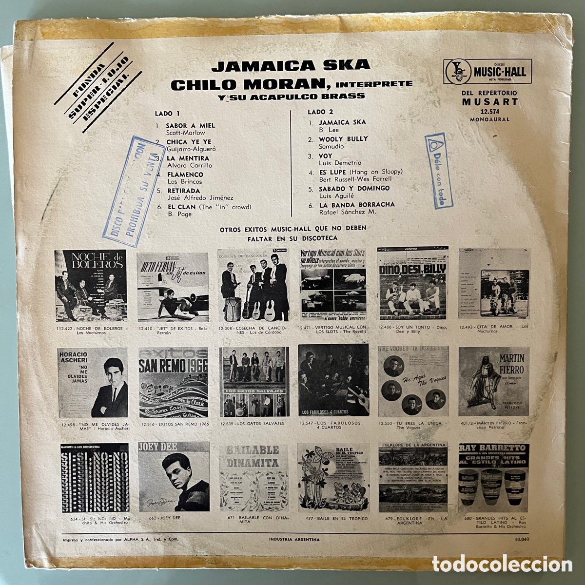 Discos de vinilo: Chilo Moran &lrm;&ndash; Chilo Moran Y Sus Acapulco Brass - Foto 2