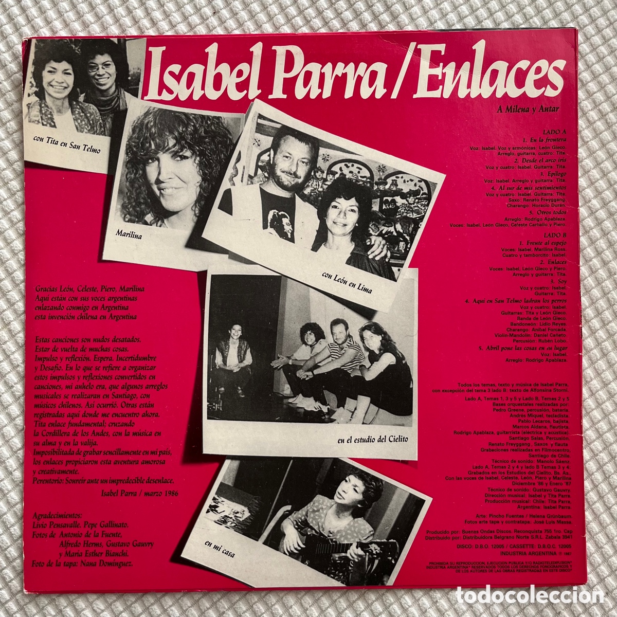 Discos de vinilo: Isabel Parra &lrm;&ndash; Enlaces 1987 - Foto 2