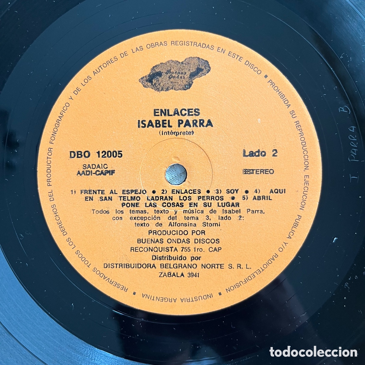 Discos de vinilo: Isabel Parra &lrm;&ndash; Enlaces 1987 - Foto 4