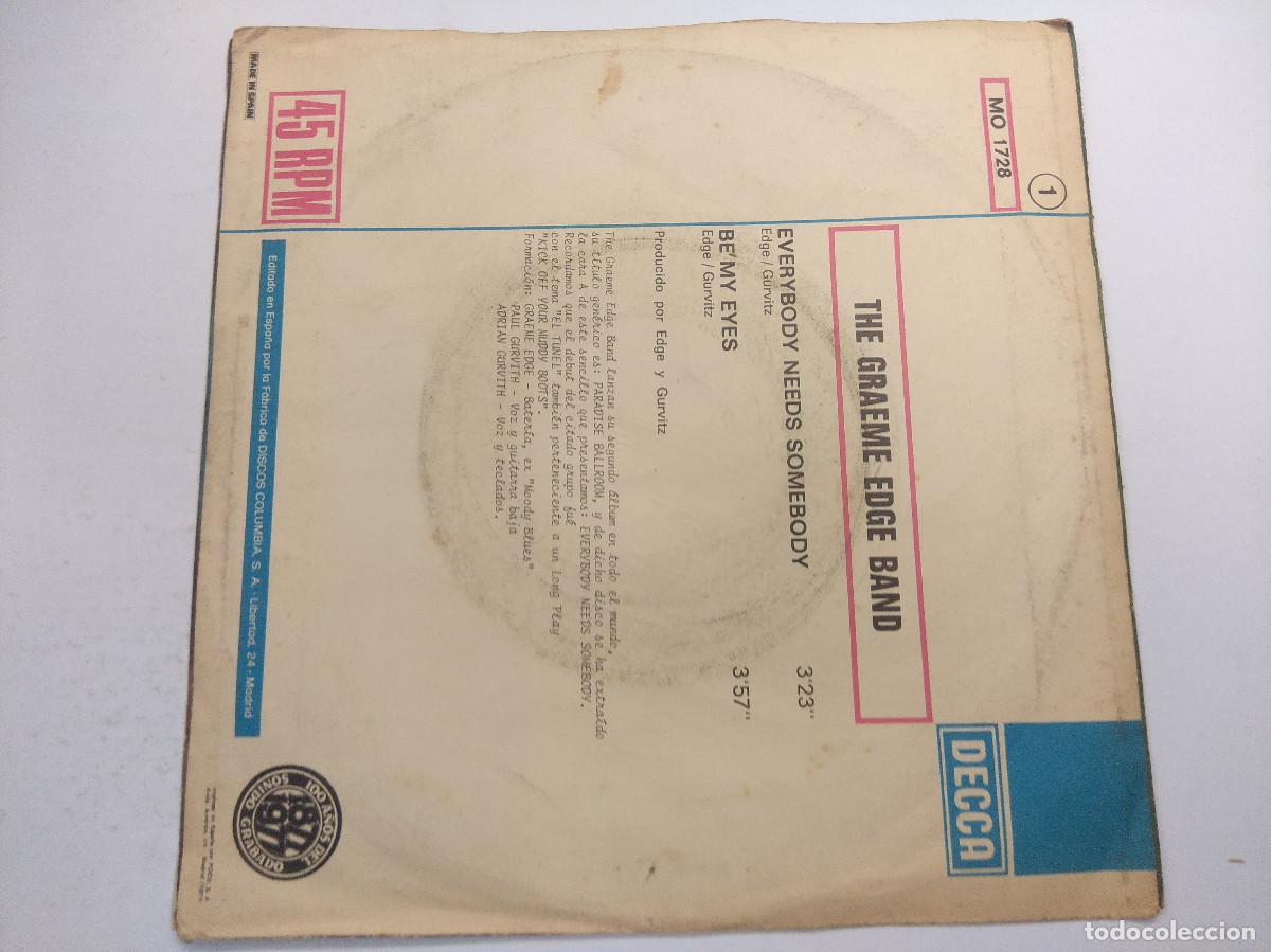 Discos de vinilo: THE GRAEME EDGE BAND/EVERYBODY NEEDS SOMEBODY/SINGLE. - Foto 3