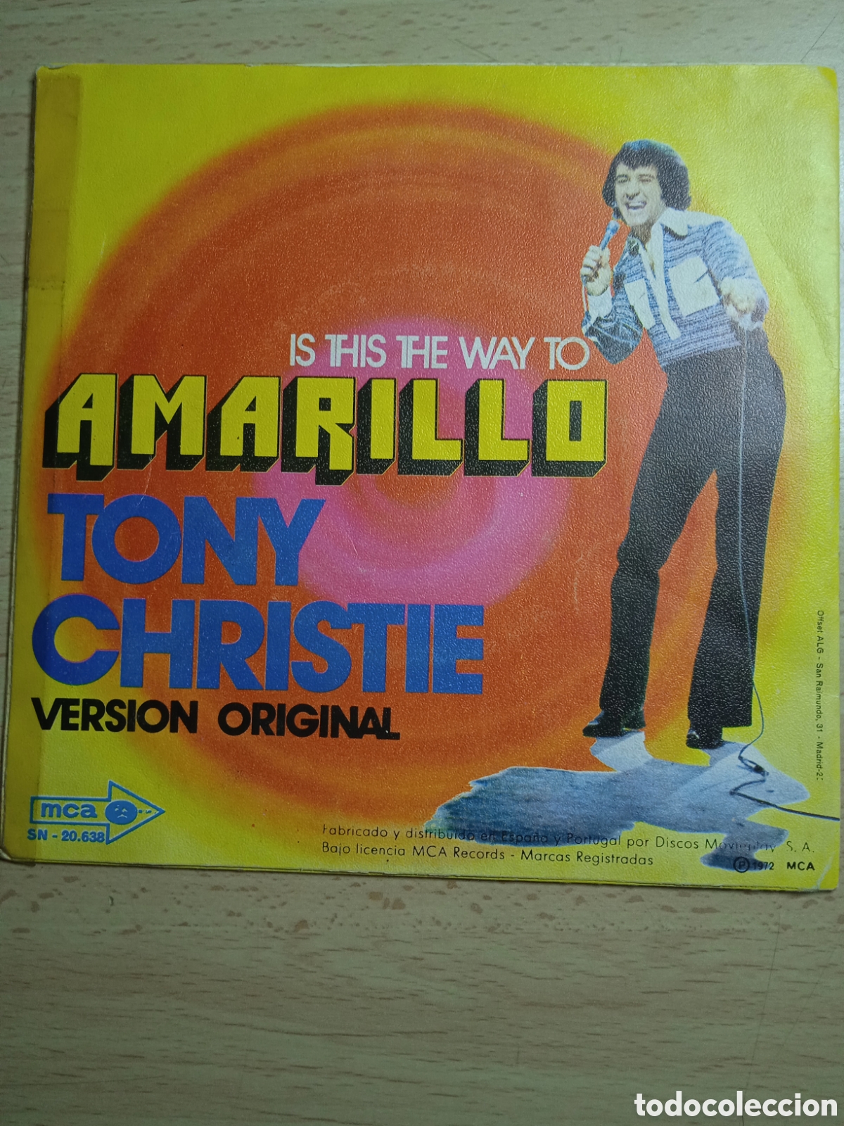 Discos de vinilo: Single 7&rdquo; Tony Christie.1972.Amarillo. - Foto 2