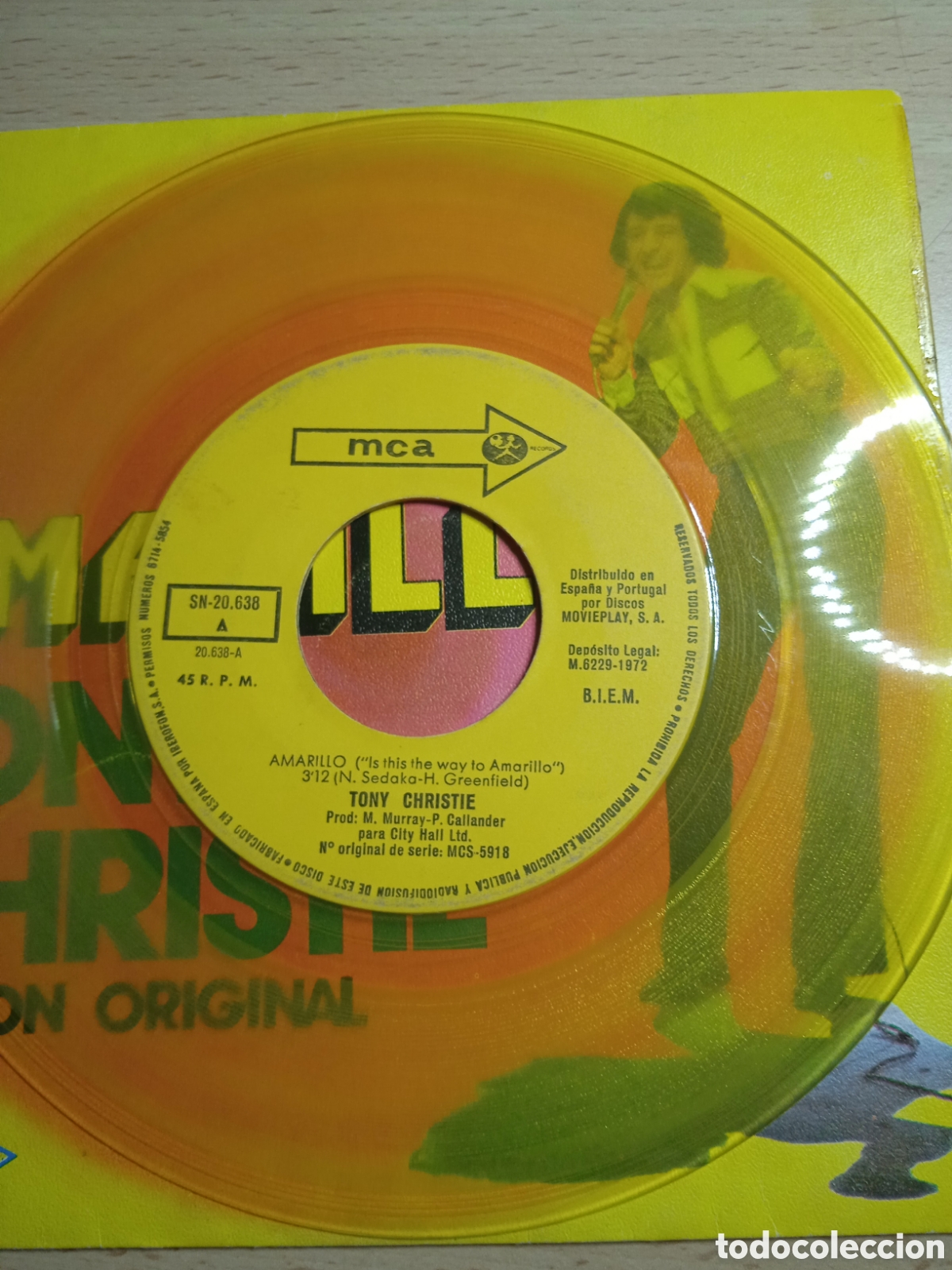 Discos de vinilo: Single 7&rdquo; Tony Christie.1972.Amarillo. - Foto 3