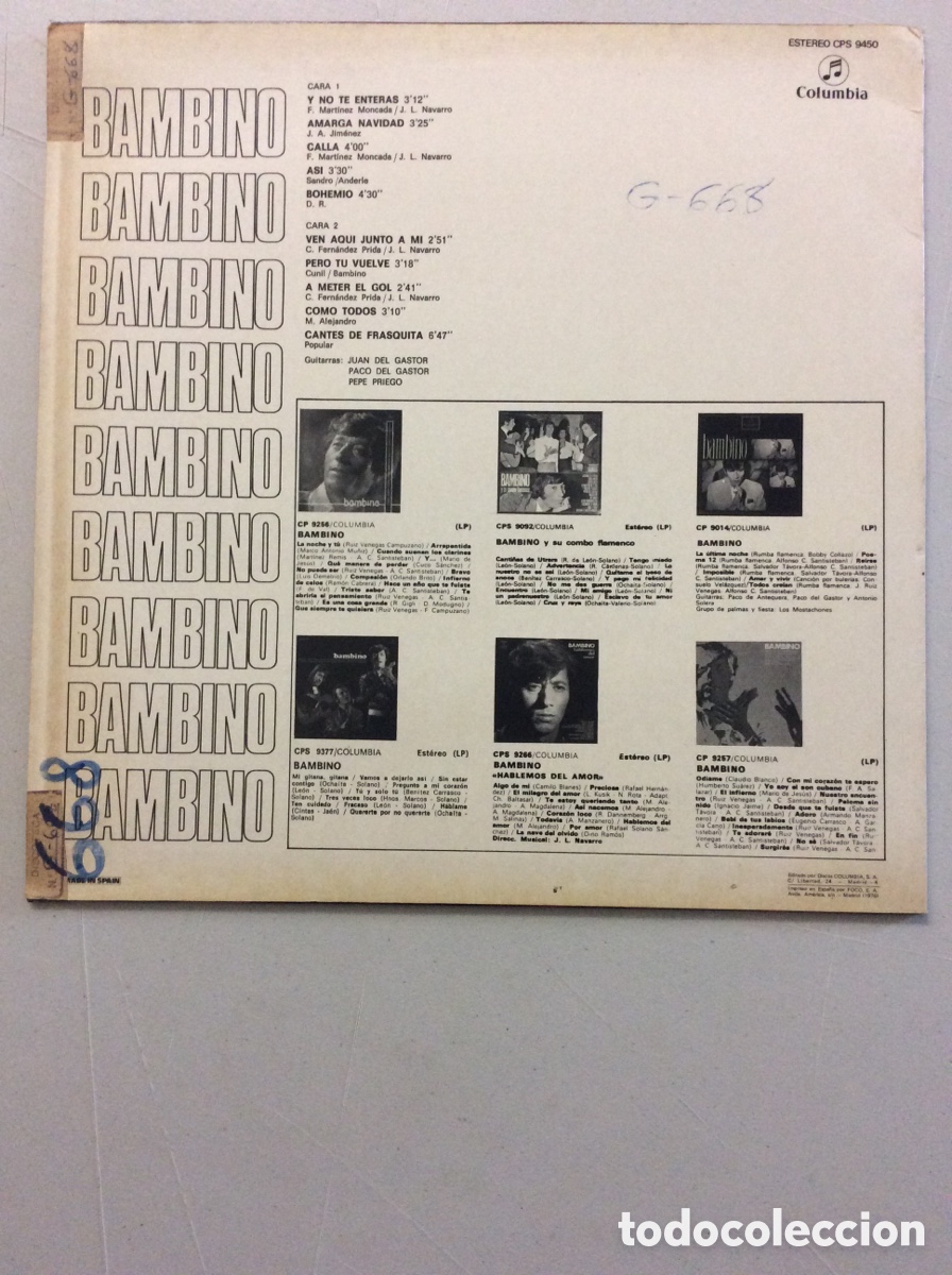 Discos de vinilo: Bambino. Y no te enteras. - Foto 2