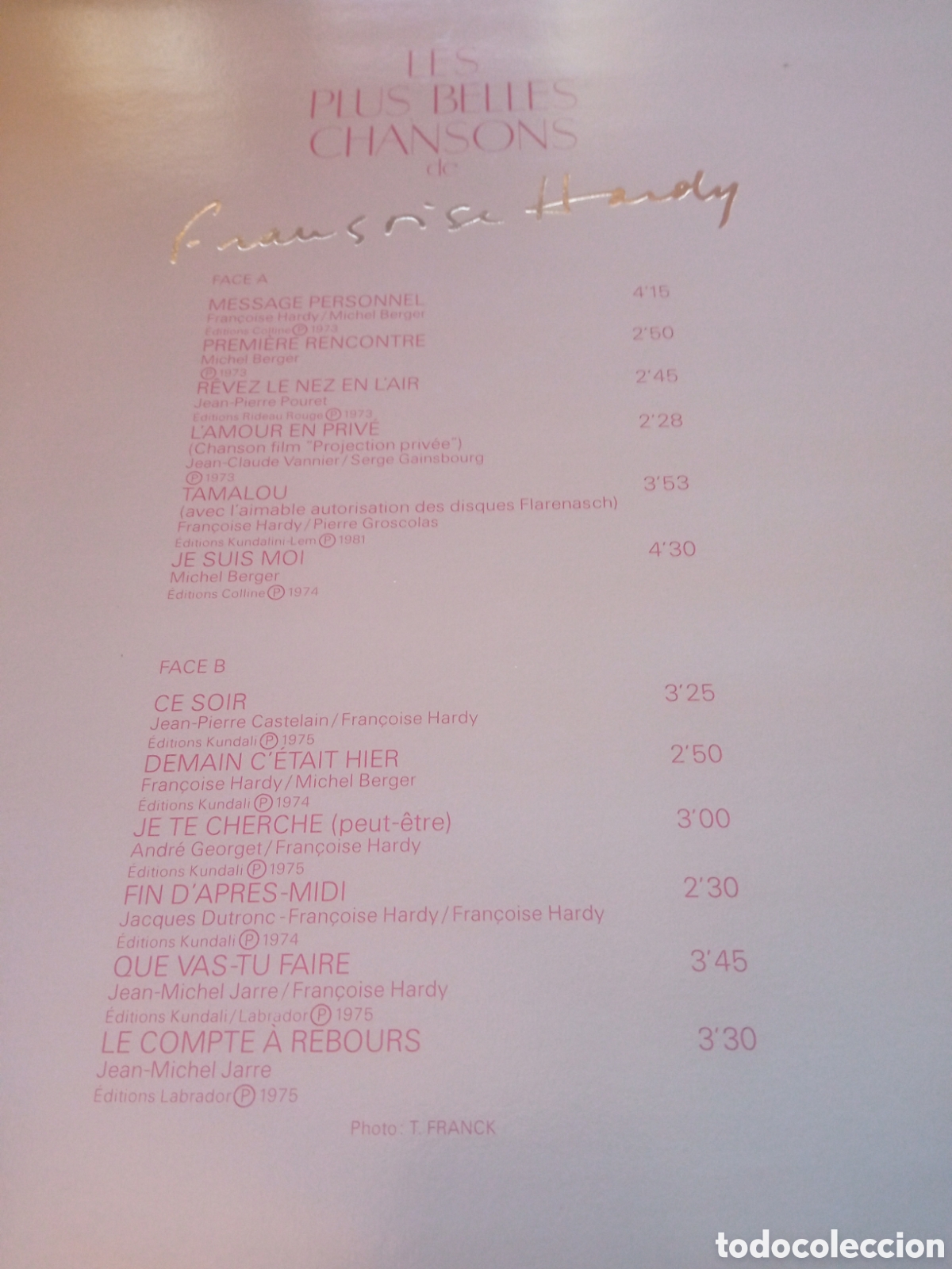 Discos de vinilo: Francoise Hardy - Les plus belles chansons - Foto 2