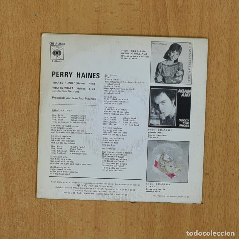 Discos de vinilo: PERRY HAINES - WHATS FUNK - SINGLE - Foto 2