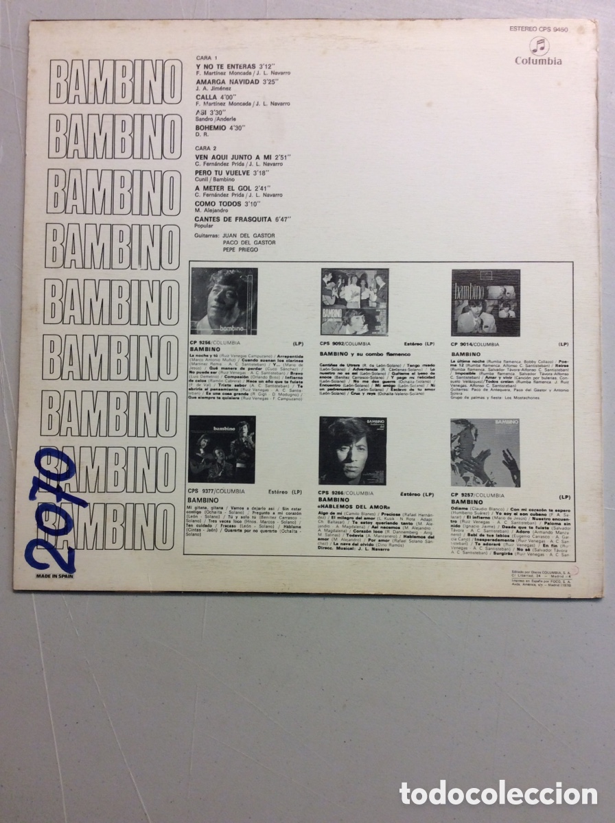 Discos de vinilo: Bambino. Y no te enteras. - Foto 2