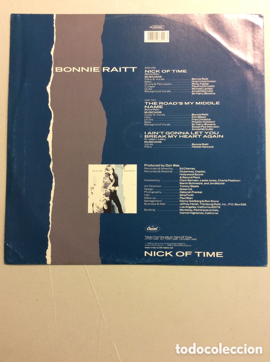 Discos de vinilo: Bonnie Raitt. Nick of time. - Foto 2