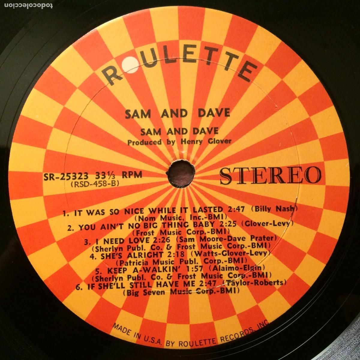 Discos de vinilo: Sam & Dave &lrm;&ndash; Sam & Dave , USA 1966 Roulette* - Foto 4