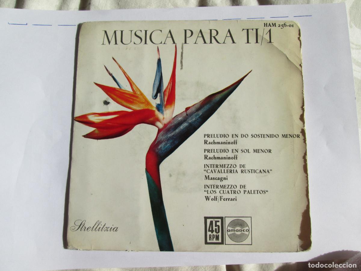 Discos de vinilo: MUSICA PARA TI- SINGLE VINILO - 1962 HISPAVOX - Foto 1