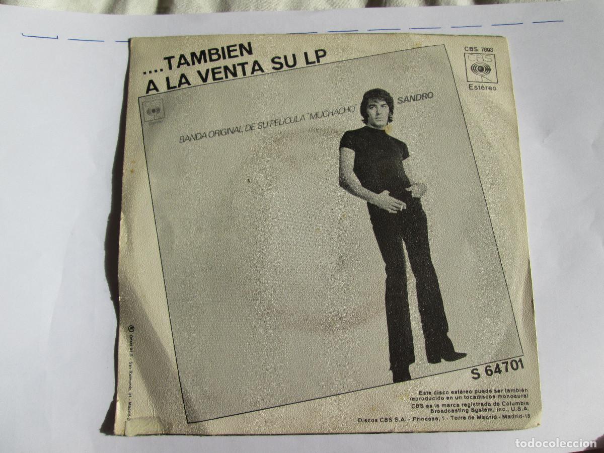 Discos de vinilo: SANDRO - PRQUE YO TE AMO - AVE DE PASO - SINGLE VINILO - 1971 CBS - Foto 2