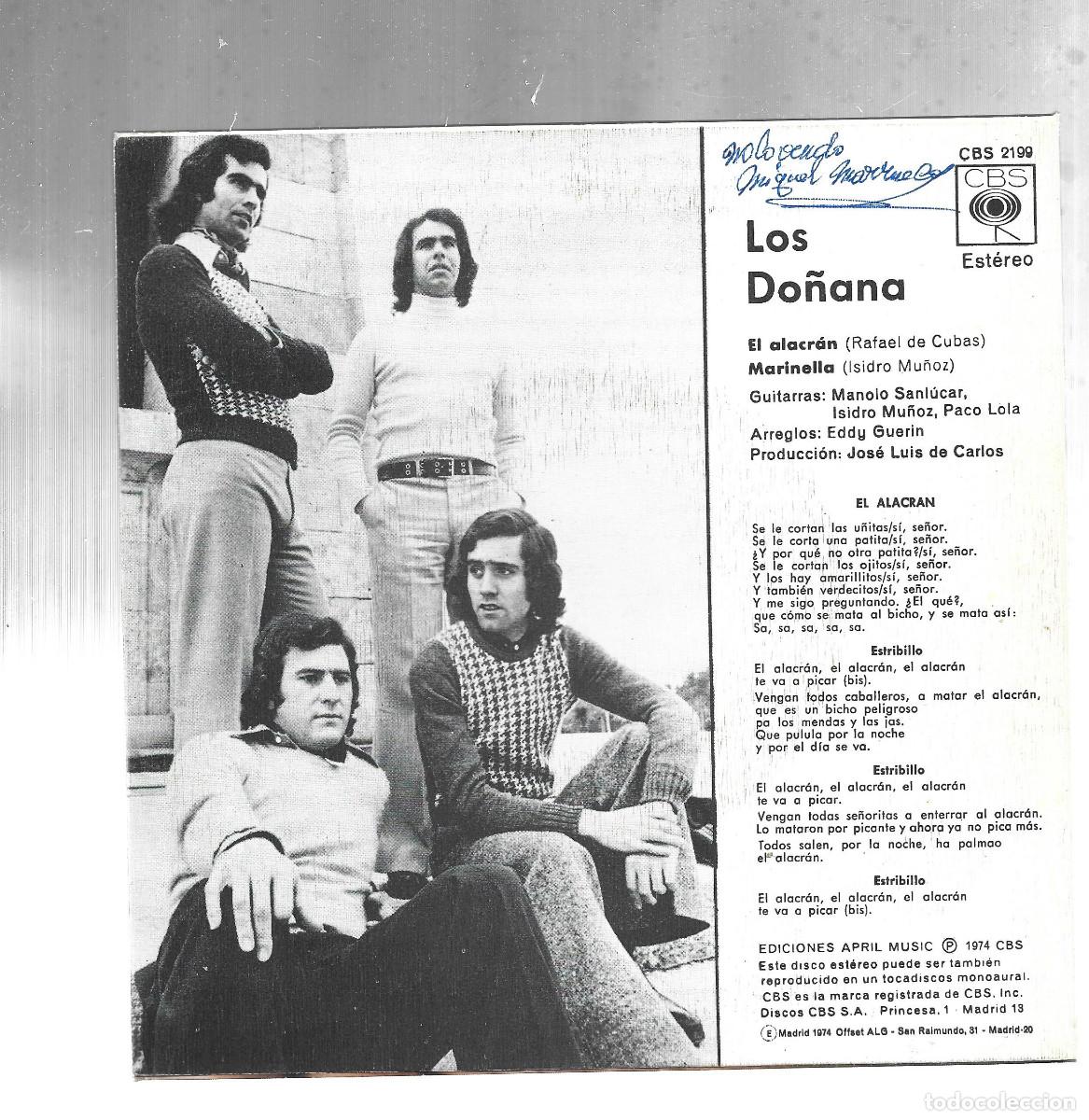 Discos de vinilo: LOS DO&Ntilde;ANA-EL ALACRAN - Foto 2