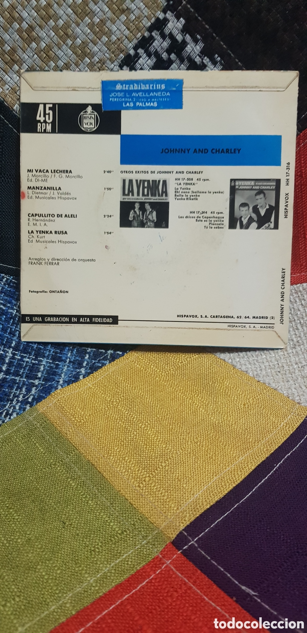 Discos de vinilo: Vinilo JOHNNY & CHARLEY. Hispavox, S. A. (D2) - Foto 2