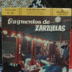 Discos de vinilo: VINILO FRAGMENTOS DE ZARZUELA SELECCIÓN N° 20. ALHAMBRA, 1959 (D2). Lote 377934274